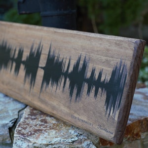 5th Anniversary Gift for him, Sound wave art print, Wood print, Soundwave Art on Wood, Personalized 5 year Anniversary Gift