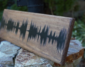 5th Anniversary Gift for him, Sound wave art print, Wood print, Soundwave Art on Wood, Personalized 5 year Anniversary Gift