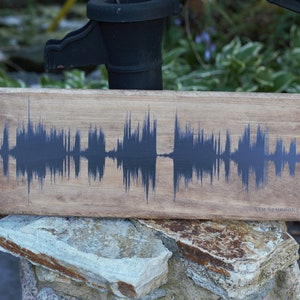 5th anniversary gift, wood anniversary, soundwave art on wood, gift for husband, gift for wife image 4