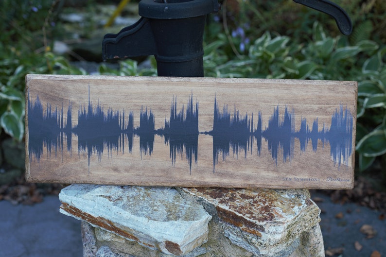 5th anniversary gift, wood anniversary, soundwave art on wood, gift for husband, gift for wife image 4