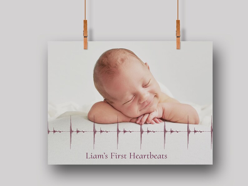 Customized Pregnancy Gift Baby Heartbeat Art Baby Shower Etsy