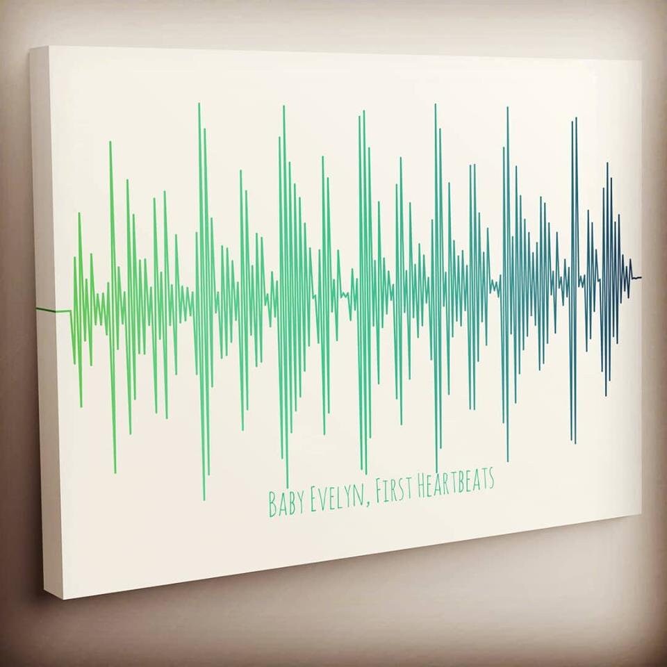 Baby Herzschlag Sound Welle Kunst Auf Leinwand Baby Etsy