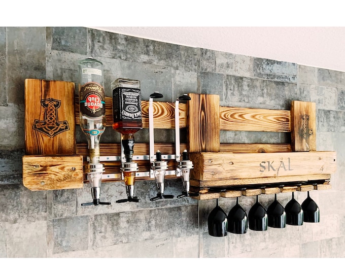 RUSTIC WALL BAR With Drink Dispenser & Personalisation Wine Etsy