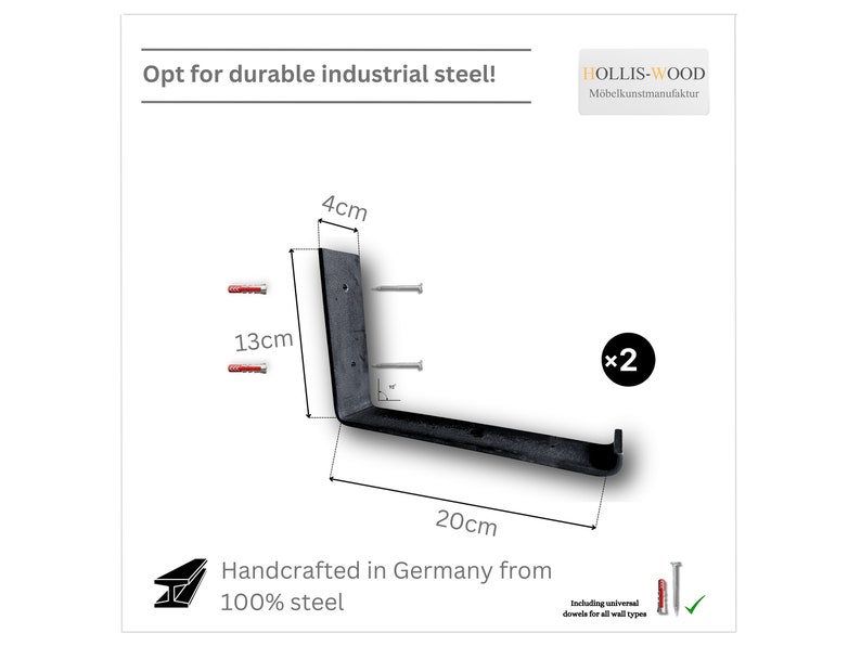 Antik Wandboard für Küche & Wohnzimmer Wand Rustikales Wandregal hängend Industrial Look Regal mit Metall-Winkel Altholz, used Bild 7