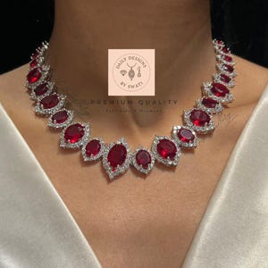 Ruby Emerald Sapphire                    Necklace set earings Ring combo : Silver Plated Gemstone Jewelry