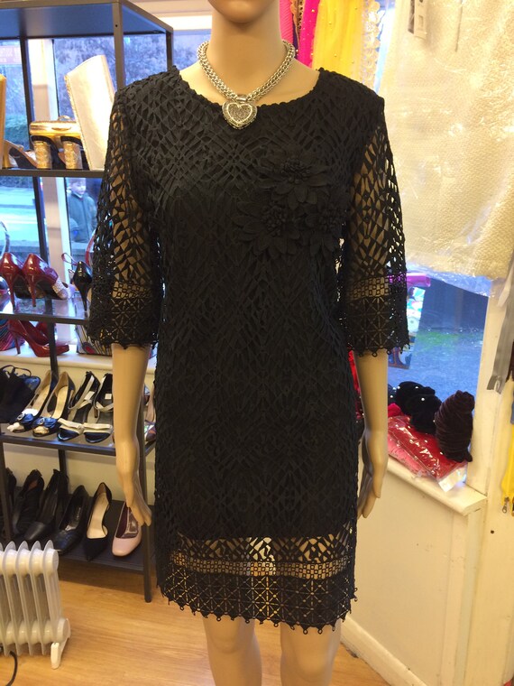 black lace midi dress uk