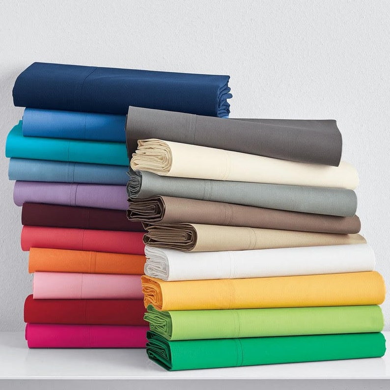 Egyptian Cotton 1000 TC 1 PC Fitted Sheet 15/" Deep Pocket All Size /& SOLID COLOR