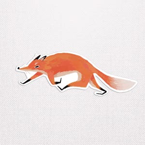 Sneaky Fox Glossy Sticker: Splashproof Decal for Laptop, Flask image 1