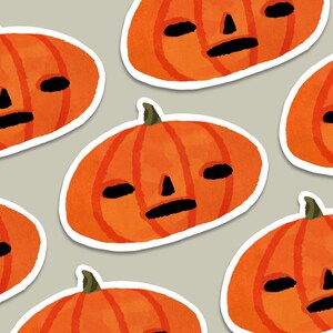 Halloween Kürbis Glossy Sticker | Spritzwasserfester, gruseliger Aufkleber für Wasserflasche, Laptop, Planer | Halloween Kürbis Aufkleber Aufkleber