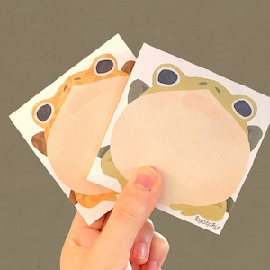 Froggy Memo Pads 100 Sheet Paper Notepad Two Frog Designs Pac-man Frog Horned Frog Reminder Pad To Do List Note Block image 1