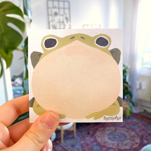 Froggy Memo Pads 100 Sheet Paper Notepad Two Frog Designs Pac-man Frog Horned Frog Reminder Pad To Do List Note Block image 3