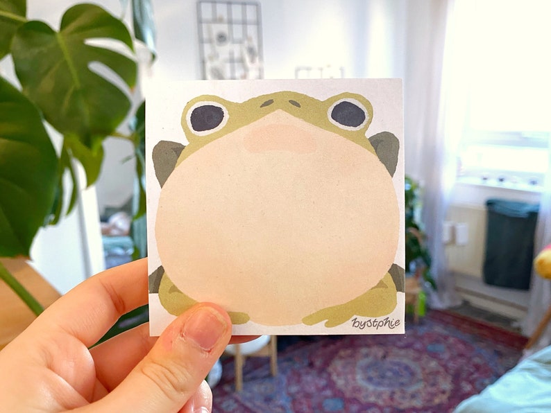 Froggy Memo Pads 100 Sheet Paper Notepad Two Frog Designs Pac-man Frog Horned Frog Reminder Pad To Do List Note Block image 3