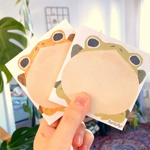 Froggy Memo Pads 100 Sheet Paper Notepad Two Frog Designs Pac-man Frog Horned Frog Reminder Pad To Do List Note Block image 2