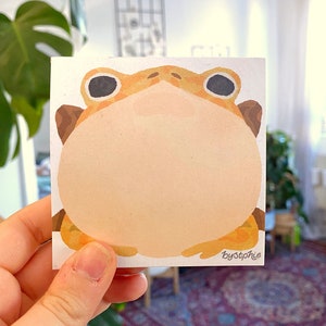 Froggy Memo Pads 100 Sheet Paper Notepad Two Frog Designs Pac-man Frog Horned Frog Reminder Pad To Do List Note Block image 4