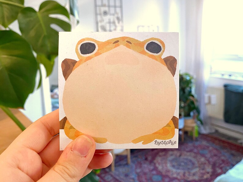 Froggy Memo Pads 100 Sheet Paper Notepad Two Frog Designs Pac-man Frog Horned Frog Reminder Pad To Do List Note Block image 4