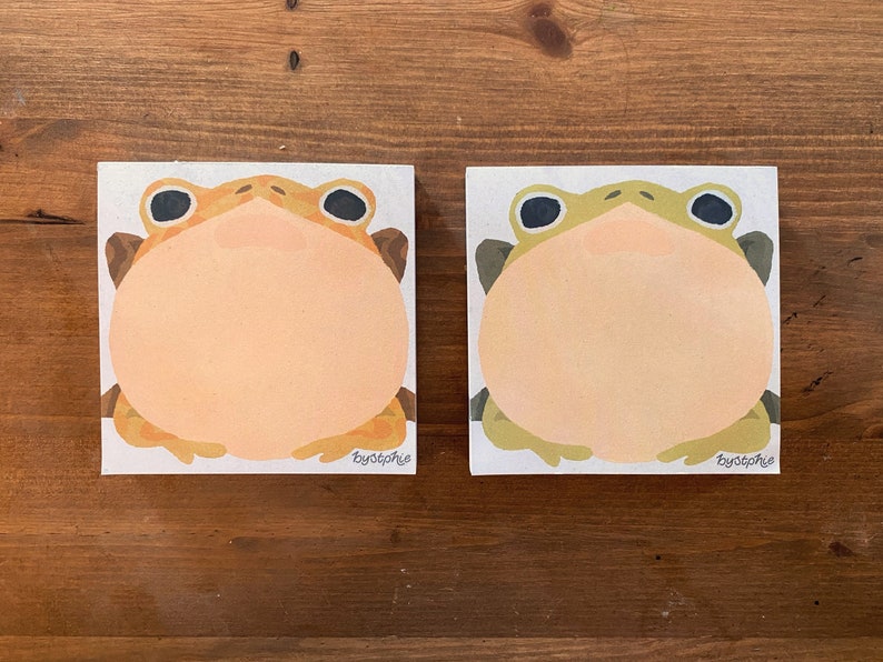 Froggy Memo Pads 100 Sheet Paper Notepad Two Frog Designs Pac-man Frog Horned Frog Reminder Pad To Do List Note Block image 6