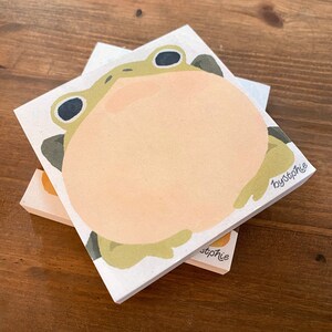 Froggy Memo Pads 100 Sheet Paper Notepad Two Frog Designs Pac-man Frog Horned Frog Reminder Pad To Do List Note Block image 5