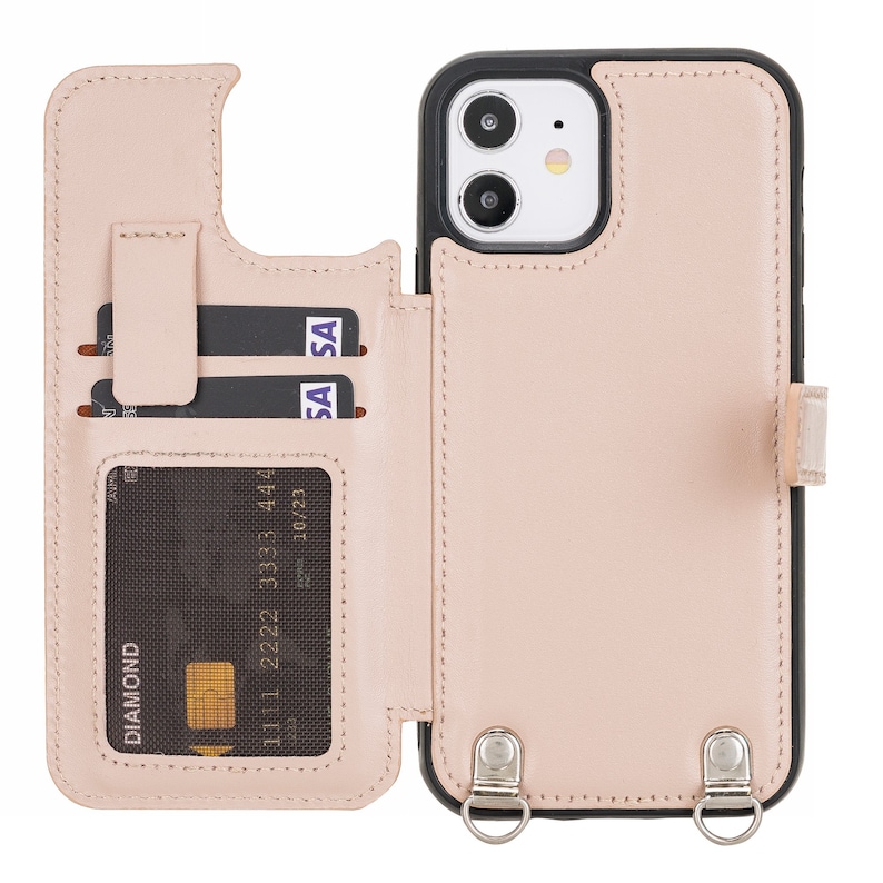 Venito Fermo Premium Leather Crossbody Wallet Case for iPhone 12 Pro Max Nude Pink 12 Mini iPhone 12 Pro iPhone 12