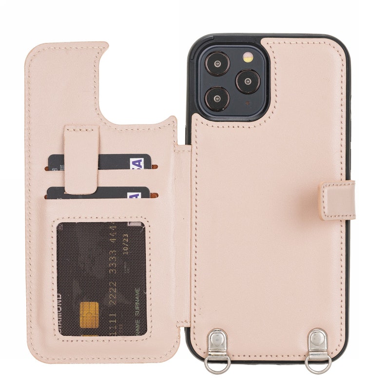 Venito Fermo Premium Leather Crossbody Wallet Case for iPhone 12 Pro Max Nude Pink 12 Mini iPhone 12 Pro iPhone 12