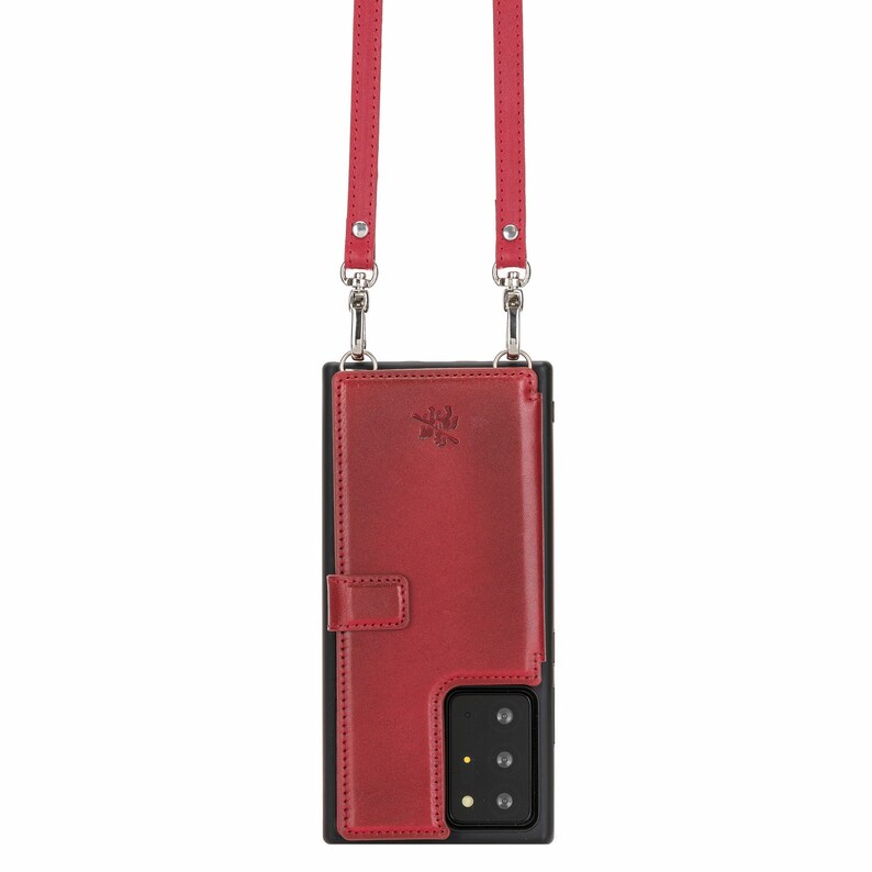 Burnt Red Note 20 Ultra Venito Fermo Premium Leather Crossbody Wallet Case for Samsung Galaxy Note 20