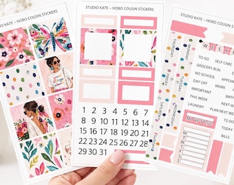 Floral Flutter | A5 Planner / Hobonichi Cousin Weekly Sticker Kit | Butterfly Flowers
