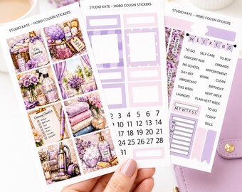 Clean & Fresh | A5 Planner / Hobonichi Cousin Weekly Sticker Kit | Glam House Cleaning Stickers