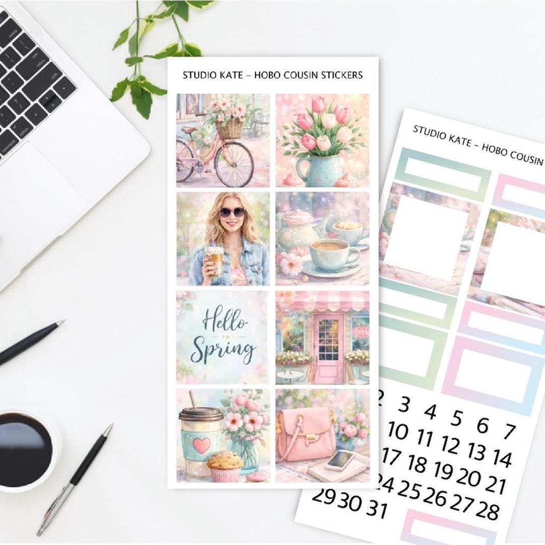 Hello Spring | A5 Planner / Hobonichi Cousin Weekly Sticker Kit | Soft ...