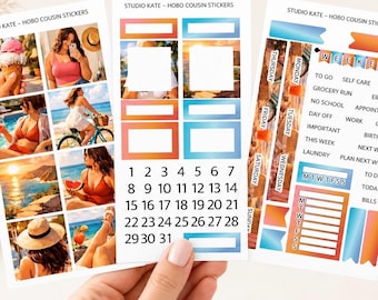 Sunset Spritz | A5 / Hobonichi Cousin Weekly Sticker Kit | Summer Holiday Planner Stickers