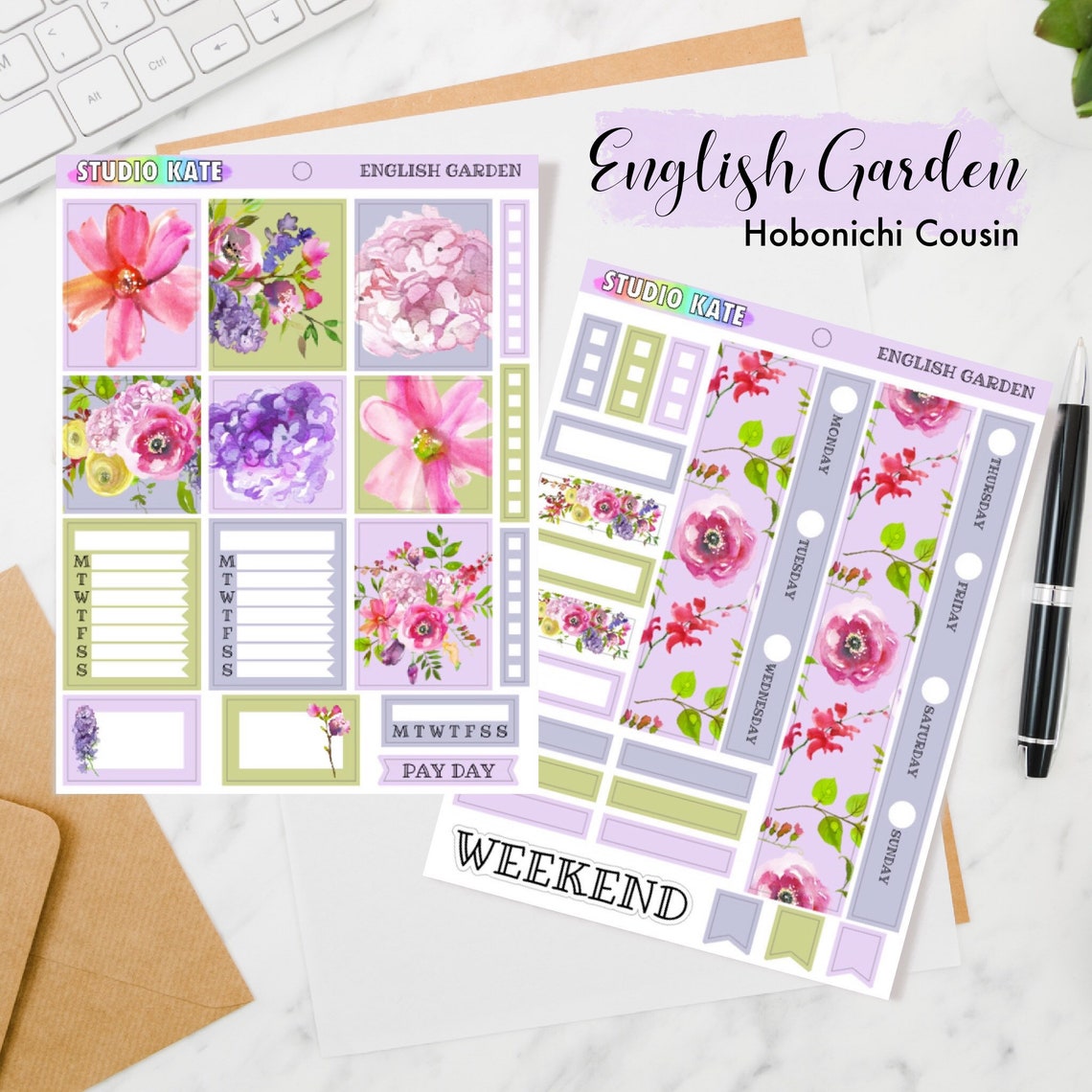 HOBONICHI COUSIN Weekly Sticker Kit 2 Sheets of Planner Etsy