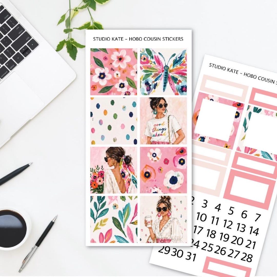 Floral Flutter | A5 Planner / Hobonichi Cousin Weekly Sticker Kit ...