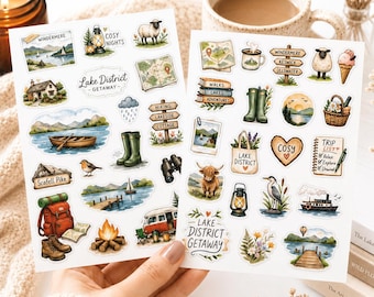Lake District Planner Stickers | Vacation Journal Sticker Pack | Destination Scrapbook Stickers | Staycation Stickers | Destination Deco