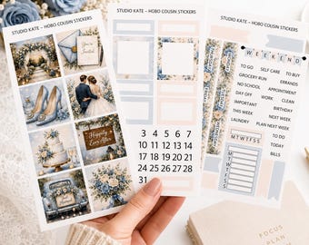 Something Blue | A5 Planner / Hobonichi Cousin Weekly Sticker Kit | Wedding Celebration