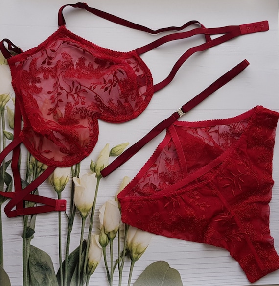 red lace high waisted panties