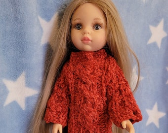 Handmade Warm Long Braided Dress With Long Sleeves for 13 inch doll