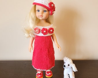 Handmade knitted clothes for 13 inch doll