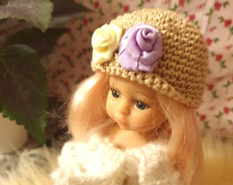 Mini Paola crochet hat, Handmade hat for Spanish 21 cm (8 inch) doll, Doll clothing