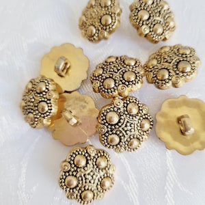 Set van 10 plastic knopen, DYI-projecten, gouden knopen