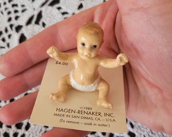 Hagen Renaker Sitting Baby, Vintage figurine, Collectible doll, Gift idea