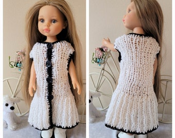 Handmade white and black dress for Spanish doll 13 inch (34 cm)