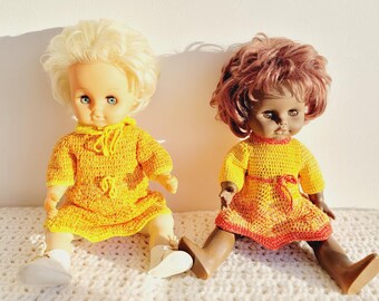 ビンテージプラスチック人形セット Amazon.co.jp: 日本製 女の子 ソフビ 人形 フィギュア 2体セット