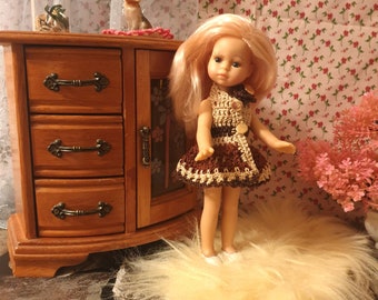 Handmade crochet dress for Spanish 8 inch doll, Dress for doll