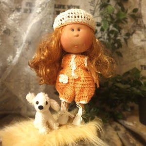 Mia Doll Crochet Overall and Hat, 30 cm Doll Handmade Clothes, Mia Doll fashion, Gift Idea