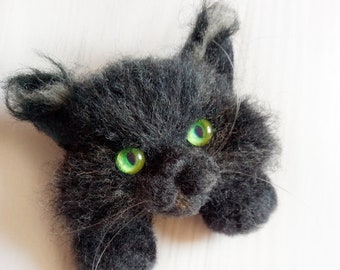 Черная брошь для кошек на Хэллоуин, Темно-серая войлочная кошачья булавка для любителей кошек