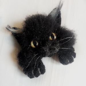 Брошь &quot;Черный кот&quot; для девочки, Заколка &quot;Милый кот&quot; для любителей кошек