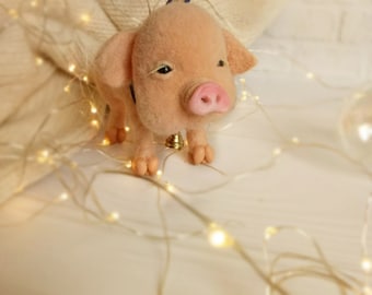 Stuffed realistic pig doll, as a perfect Thanksgiving gift for mom, OOAK collectible piglet