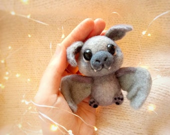 Felted bat doll, Bat lovers gift, Gothic home decor