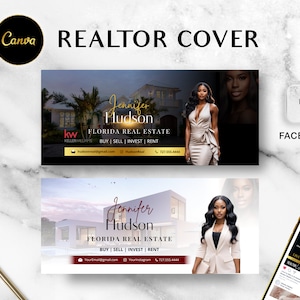 Realtor Facebook Cover, Canva Template for Luxury Real Estate Banner