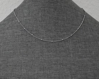 Gifts for Friends Gifts for her Sterling Silver Minimalist Satellite Small Bead Chain Necklace