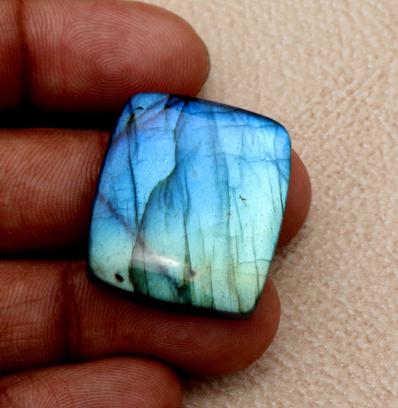 Best For Jewelery CODE CH98 30\u00d725\u00d76.7mm AAA Quality Multi Fire Labradorite Cabochon Loose Gemstone 51.60 carats cushion shape