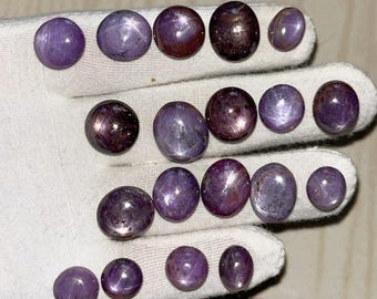 Cabochons de rubis étoilé naturel, étoile à 6 rayons, fabrication de bijoux, pierres précieuses
